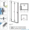 Radaway Carena DWB drzwi prysznicowe 90 lewe przejrzyste 134502-01-01NL